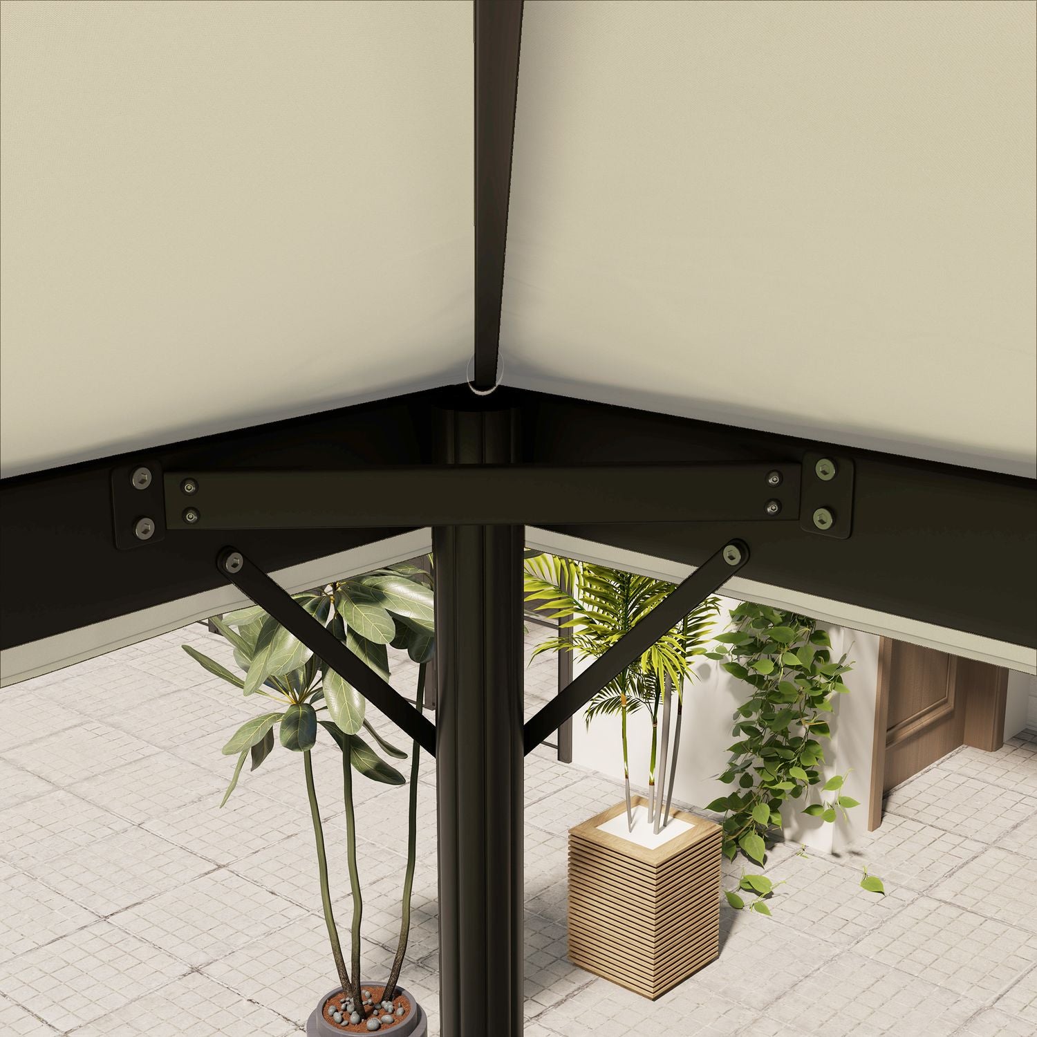 Vattentät Garden Gazebo Takbyte 3 x 4 m, Krämvit