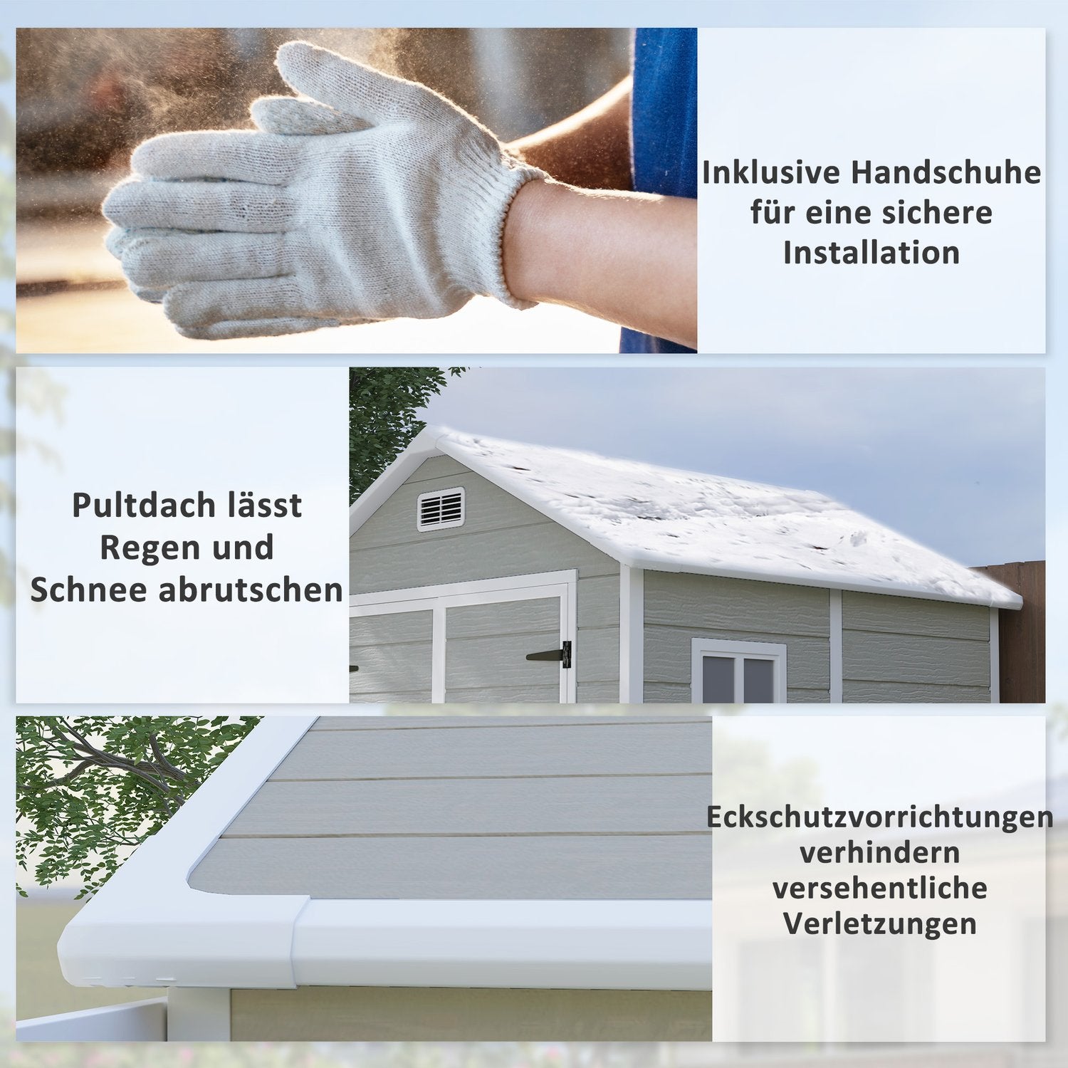 Vattentät redskapsbod i aluminium med golv och låsbar dörr