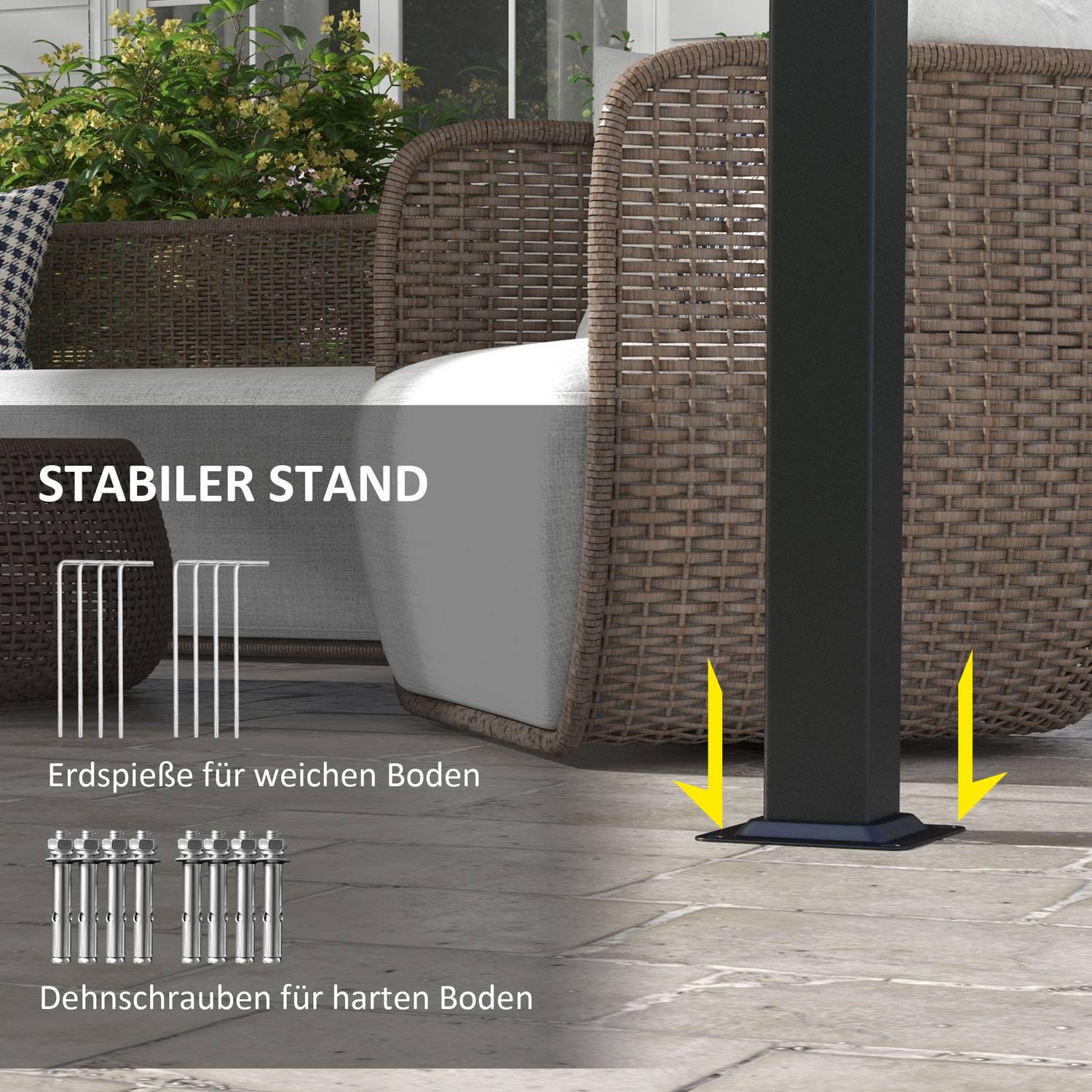 Väderbeständig Gazebo Pergola 3,5x3m – Mörkgrå altantak