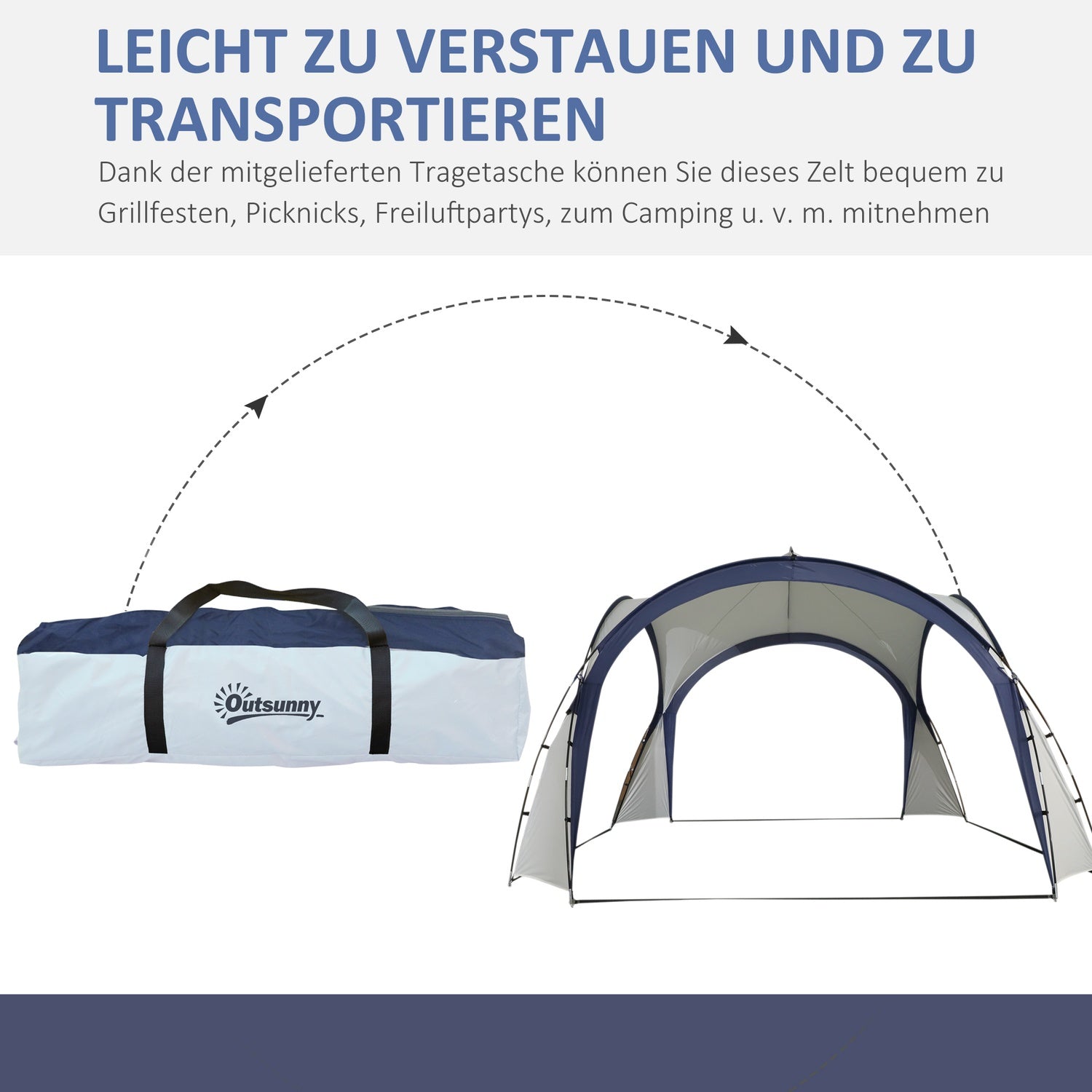 Väderbeständigt camping- och festtält, 3,5 x 3,5 x 2,3 M
