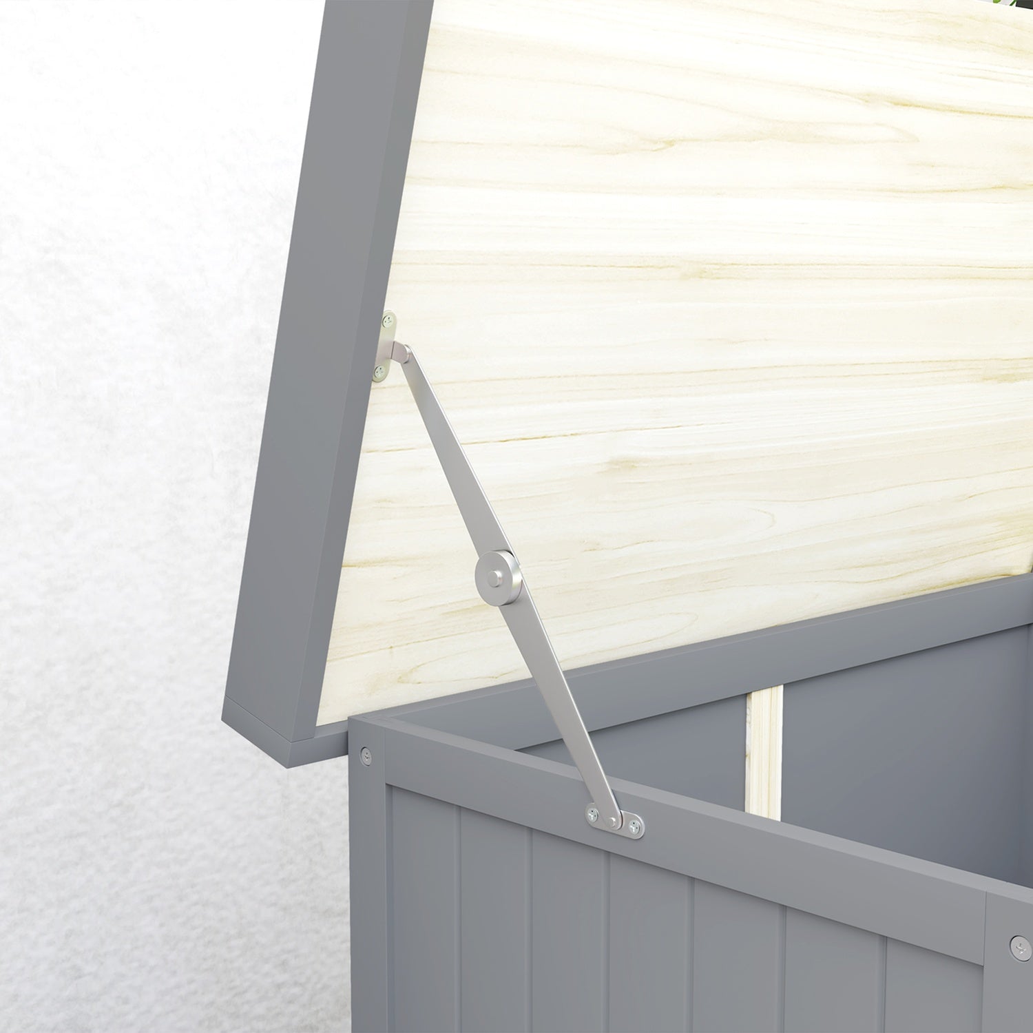 Väderbeständig trädgårdsredskapsbod i trä, grå, 74x43x88cm