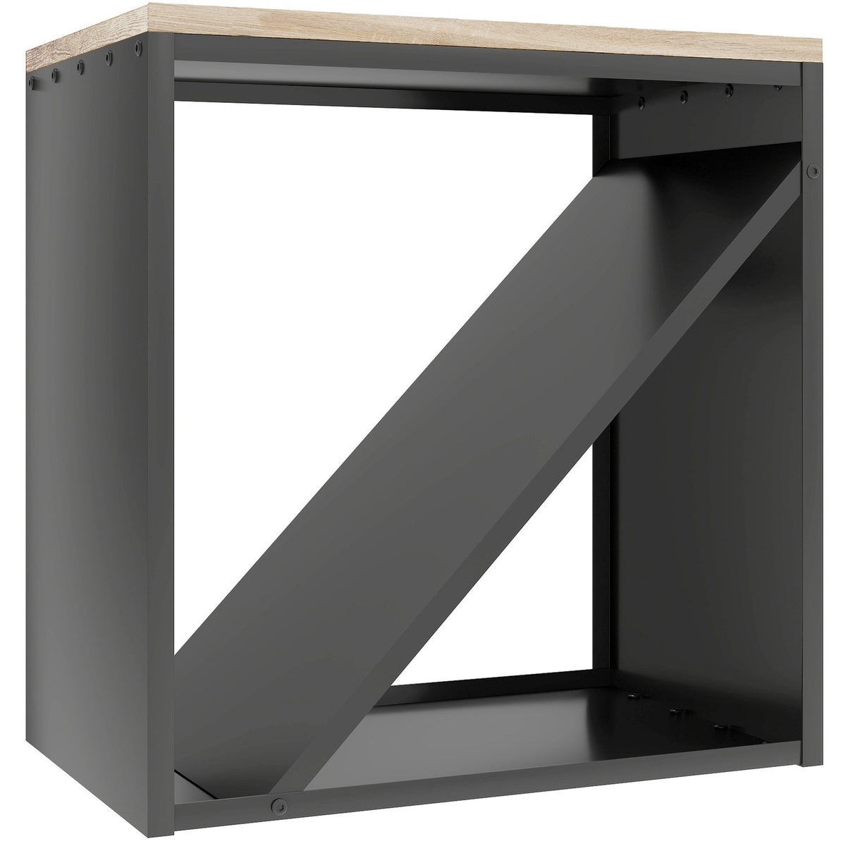 Vnitřní regál na dřevo, kovový rozdělovač 2 v 1, 58x36x60cm