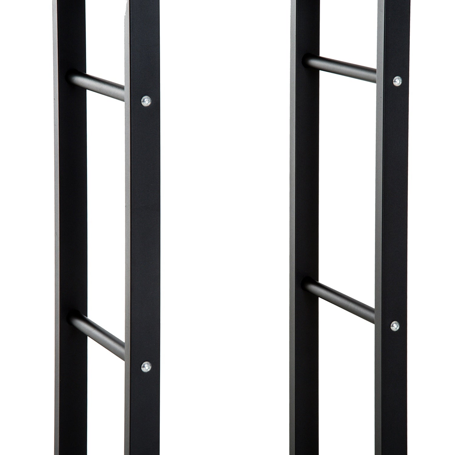Vedställ i stål, 100 kg kapacitet, svart, 60x25x100 cm