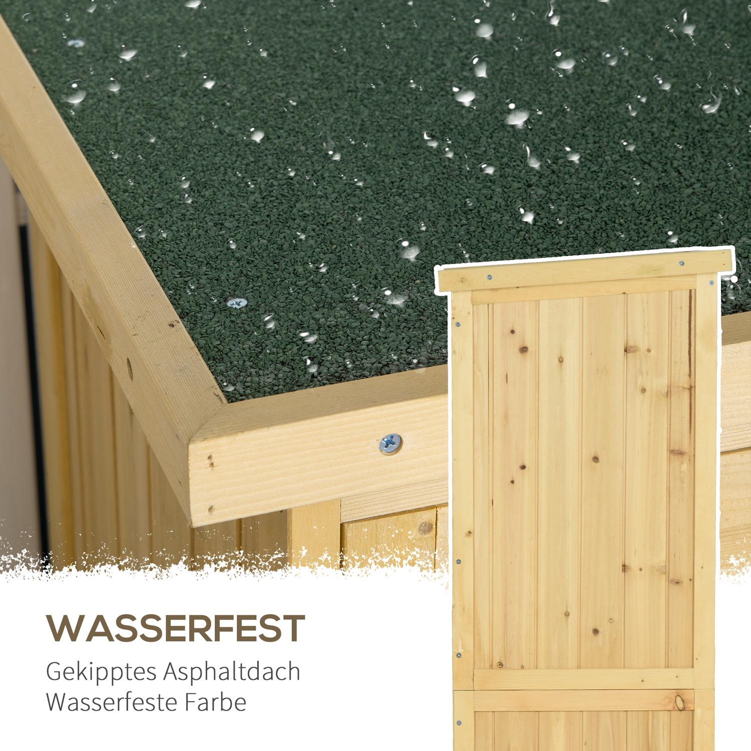 Verktygsbod i trä med asfalttak, 4 fack