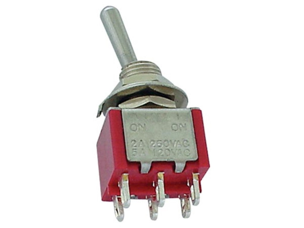 Vertikal vippomkopplare Dpdt On-On - PCb-typ