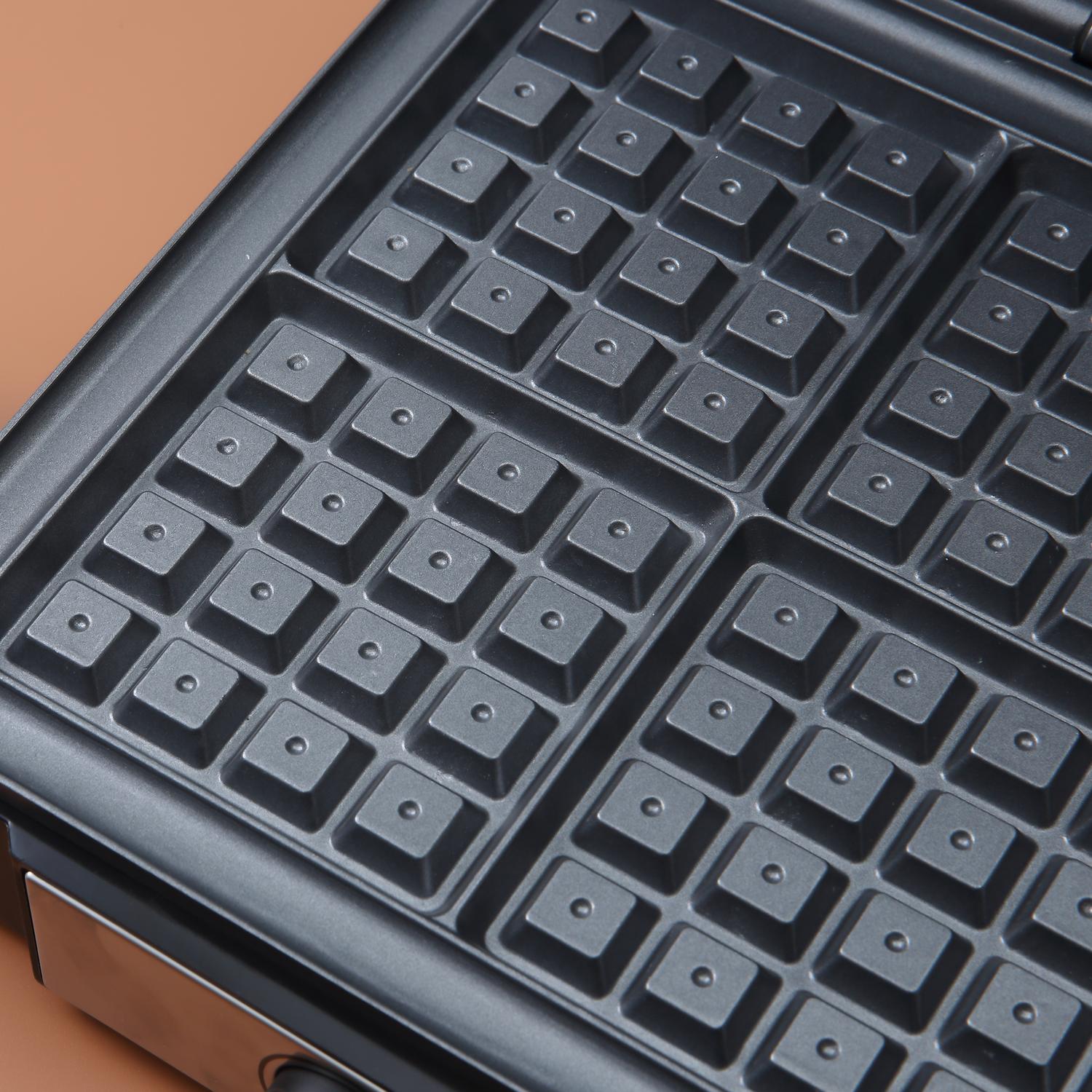 Våffelbryggare, non-stick, justerbar temperatur, svart, 1200W