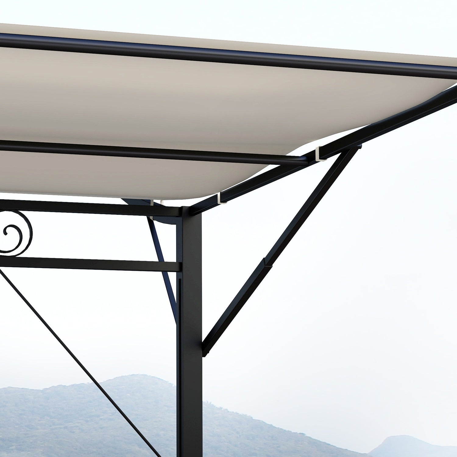 Väggmonterad Pergola Gazebo 3x2,5m, stål, vattenavvisande