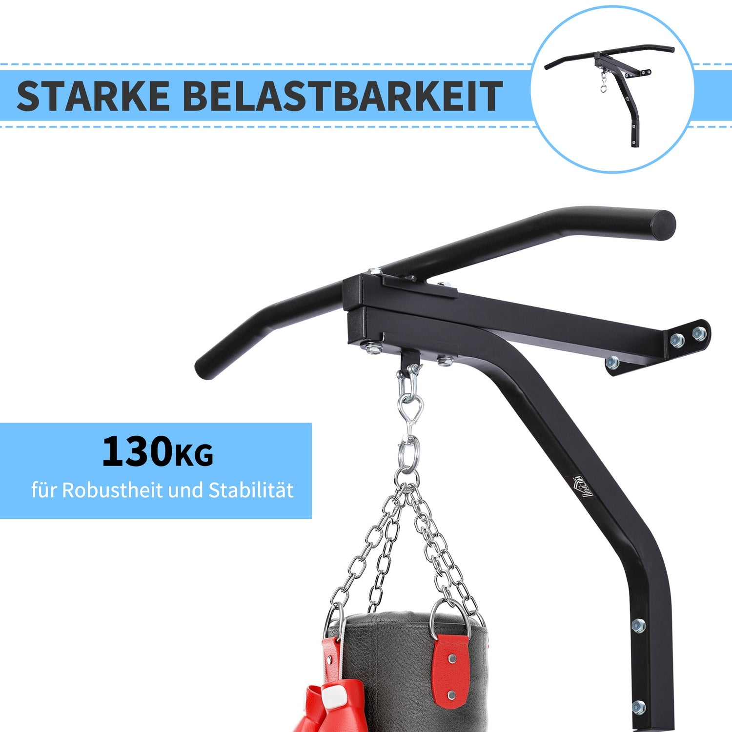 Väggmonterad boxhållare, stål, 130 kg kapacitet