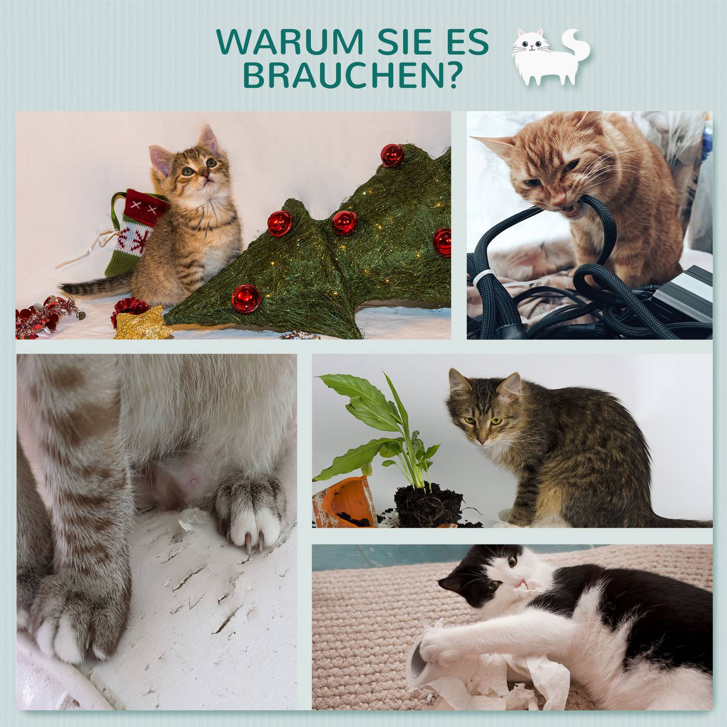 Väggmonterad kattklätterstolpe, ljusgrå beige trä
