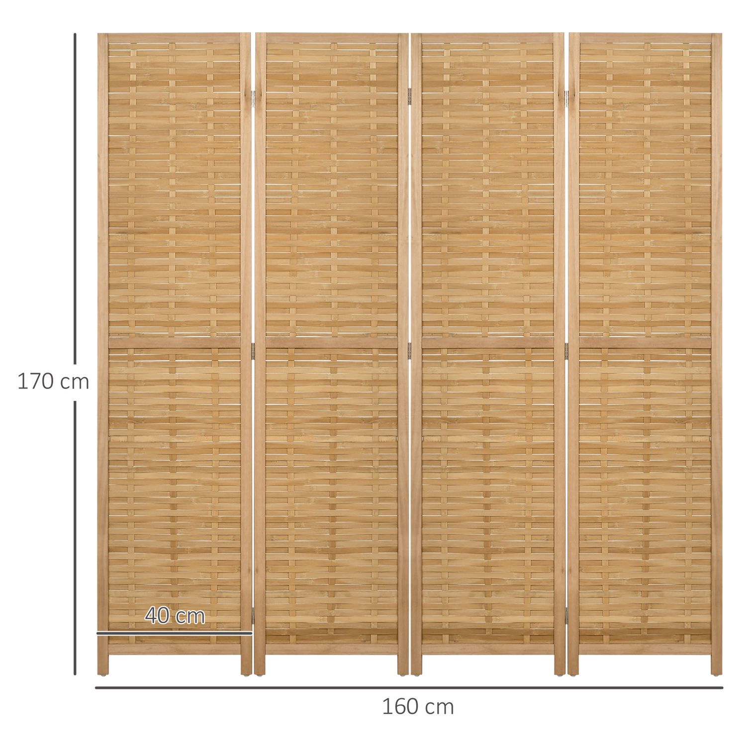 Vikbar Bamboo Privacy Screen – Natural Room Divider 160x170 cm