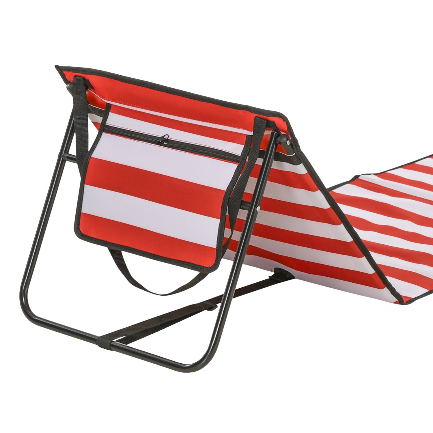 Vikbar Red Beach Mat Set – Justerbar solstol, 142x51x40cm