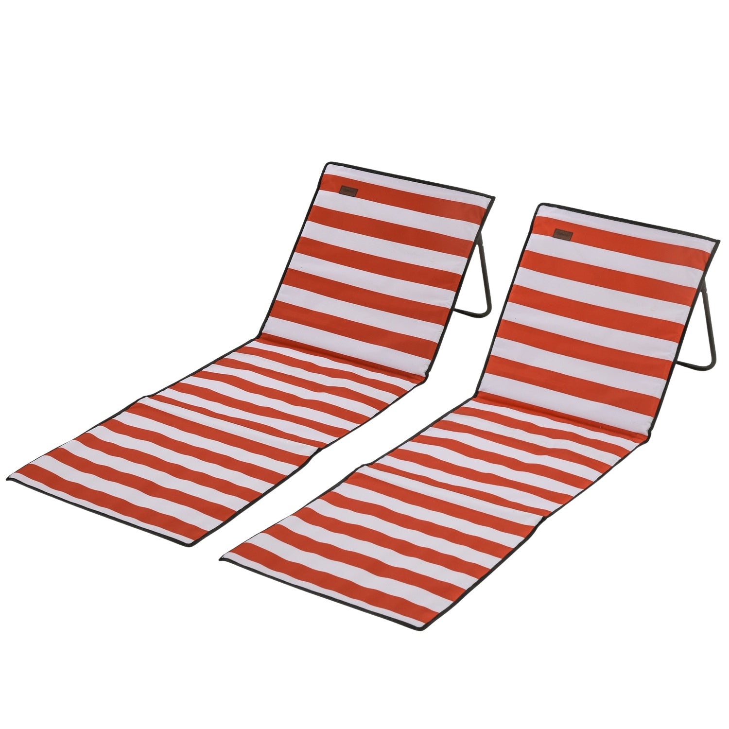 Vikbar Red Beach Mat Set – Justerbar solstol, 142x51x40cm