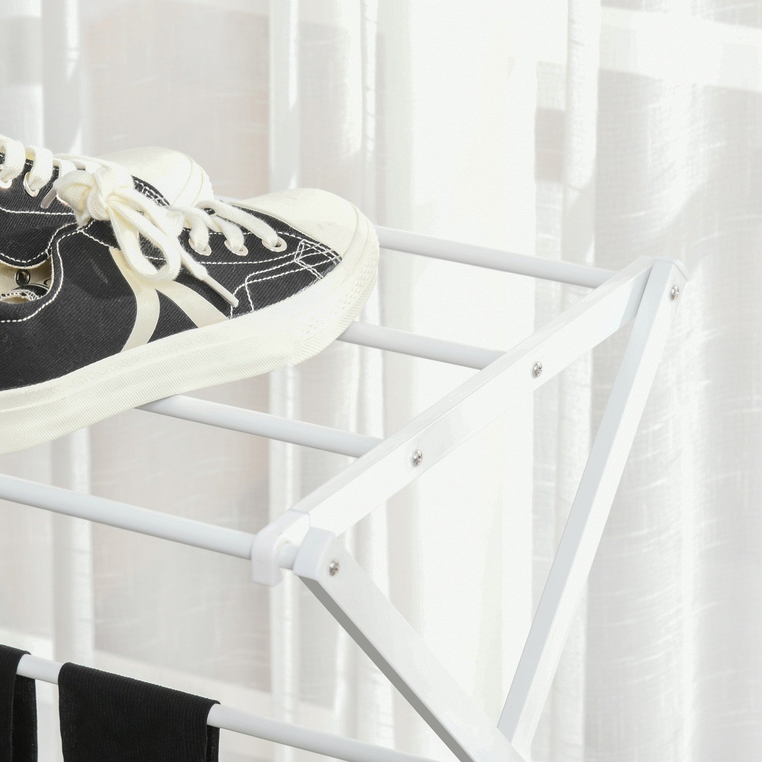 Vikbar Tower Clothes Airer, 8 nivåer, vit 74x35x144 cm