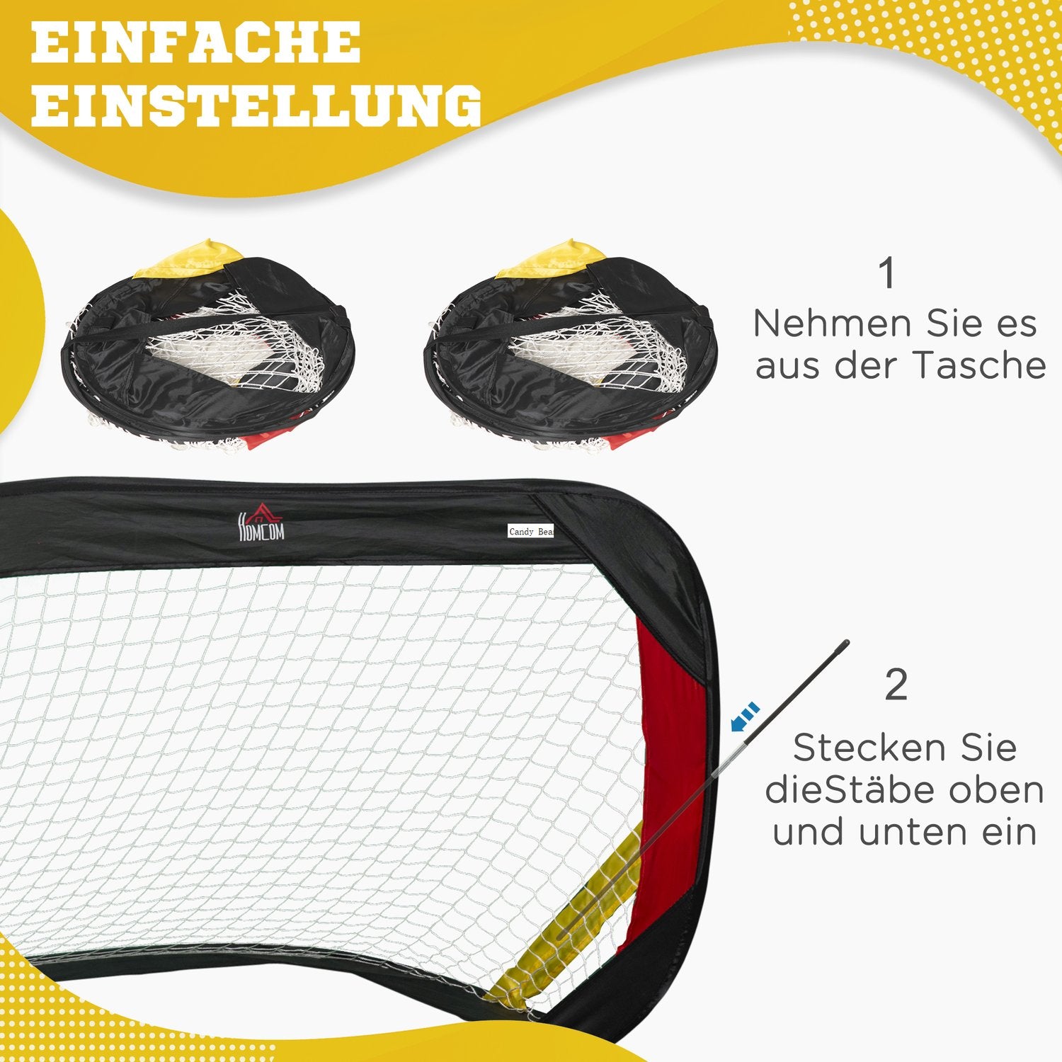 Vikbara fotbollsmål i stål set med 2 för trädgård eller park