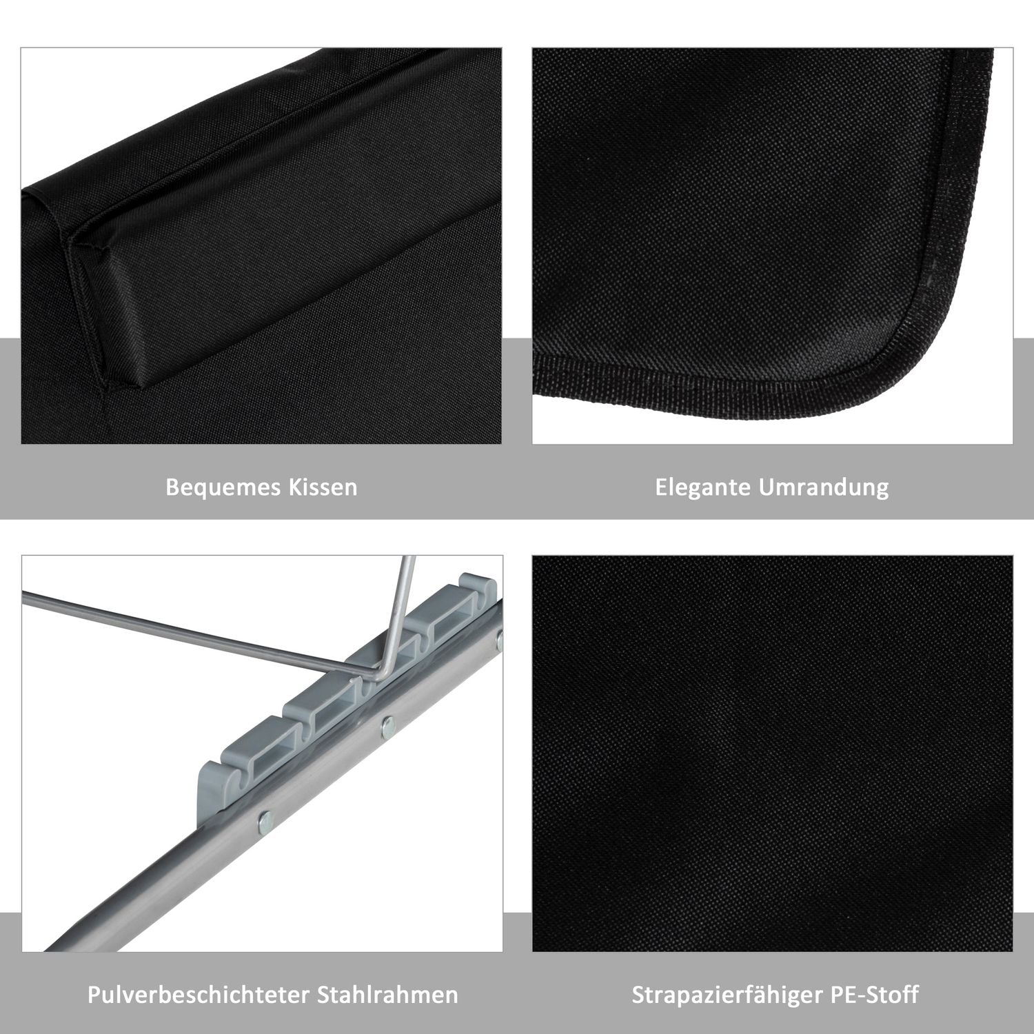 Vikbara strandmattor, set om 2 – höjdjusterbara solstolar