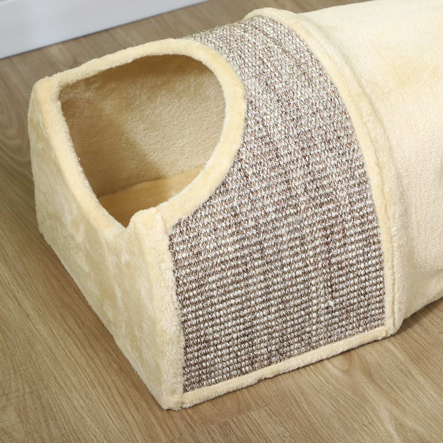 Vikbar katttunnel – 2 hus, 3 öppningar, beige