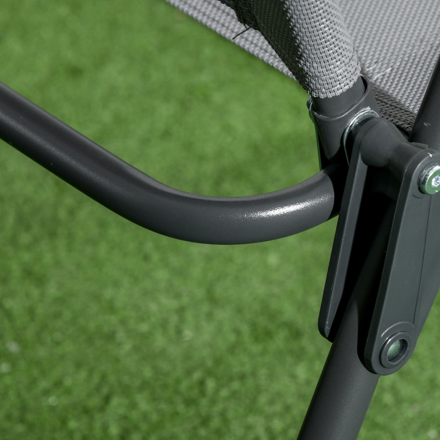 Vikbart bistroset – stål & mesh, ljusgrå – 3-delat