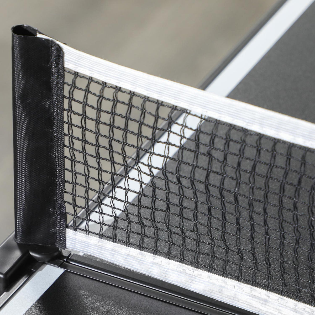 Vikbart minibordtennisset med nät – svart aluminium