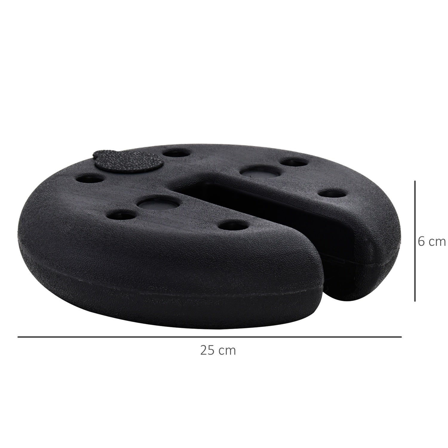Partytältvikt – Fyllbar upp till 5 kg, svart HDPE, Ø25x6 Cm
