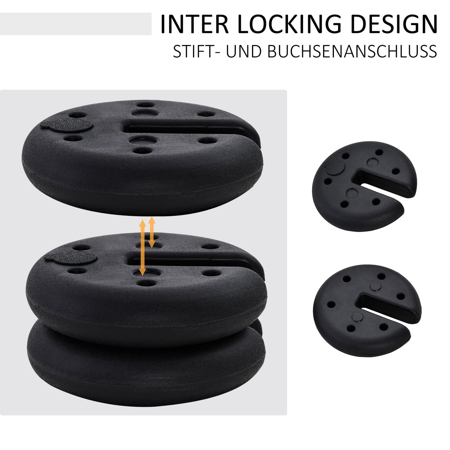 Partytältvikt – Fyllbar upp till 5 kg, svart HDPE, Ø25x6 Cm