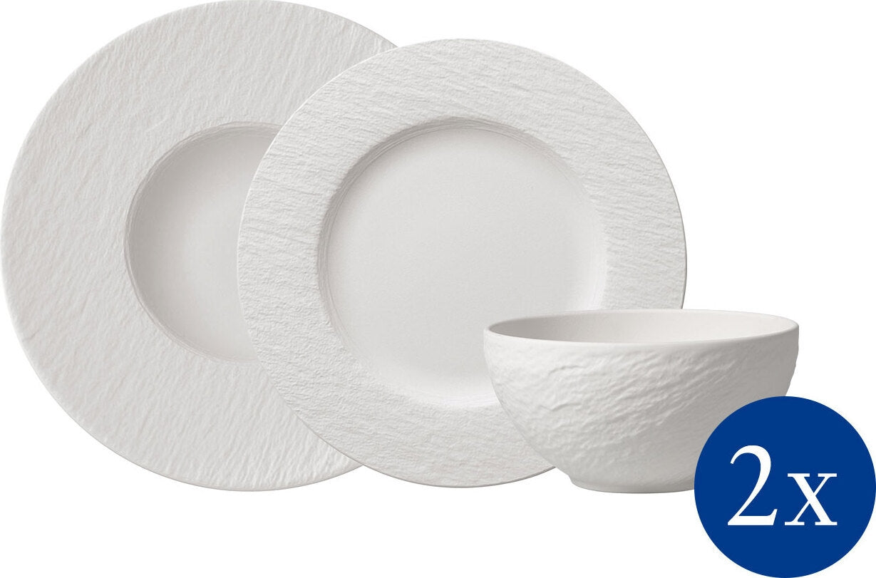Villeroy & Boch Manufacture Rock - servisset, 6 delar, vit