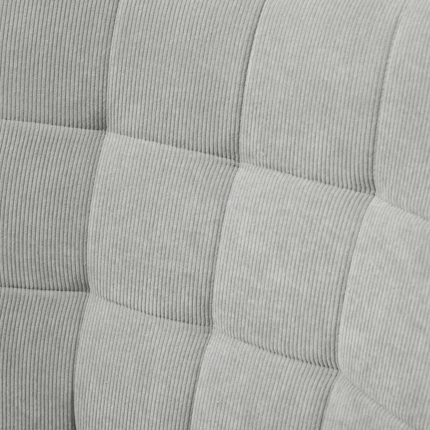 Grå Corduroy Wing Chair med Ottoman – Avslappningsfåtölj