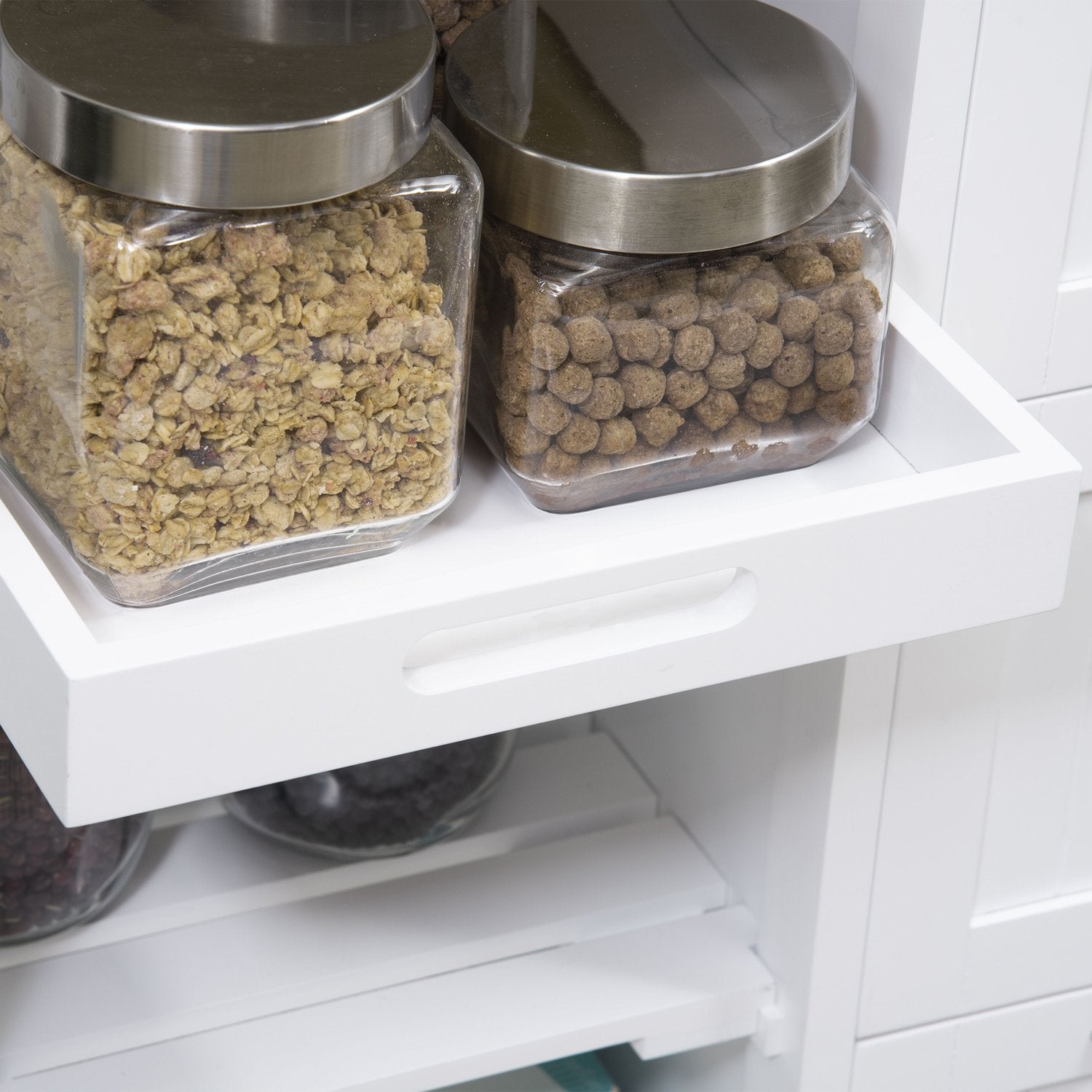 Vit köksvagn, 3-lådor 3-vånings förvaring med bänkskiva