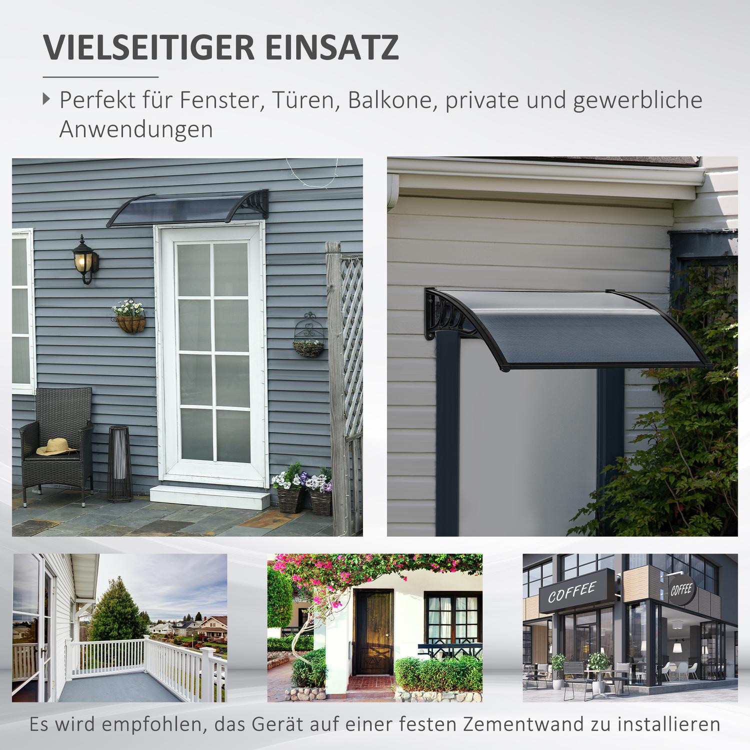 Välvd ytterdörrstak, 100x75 cm, UV & Regnskydd