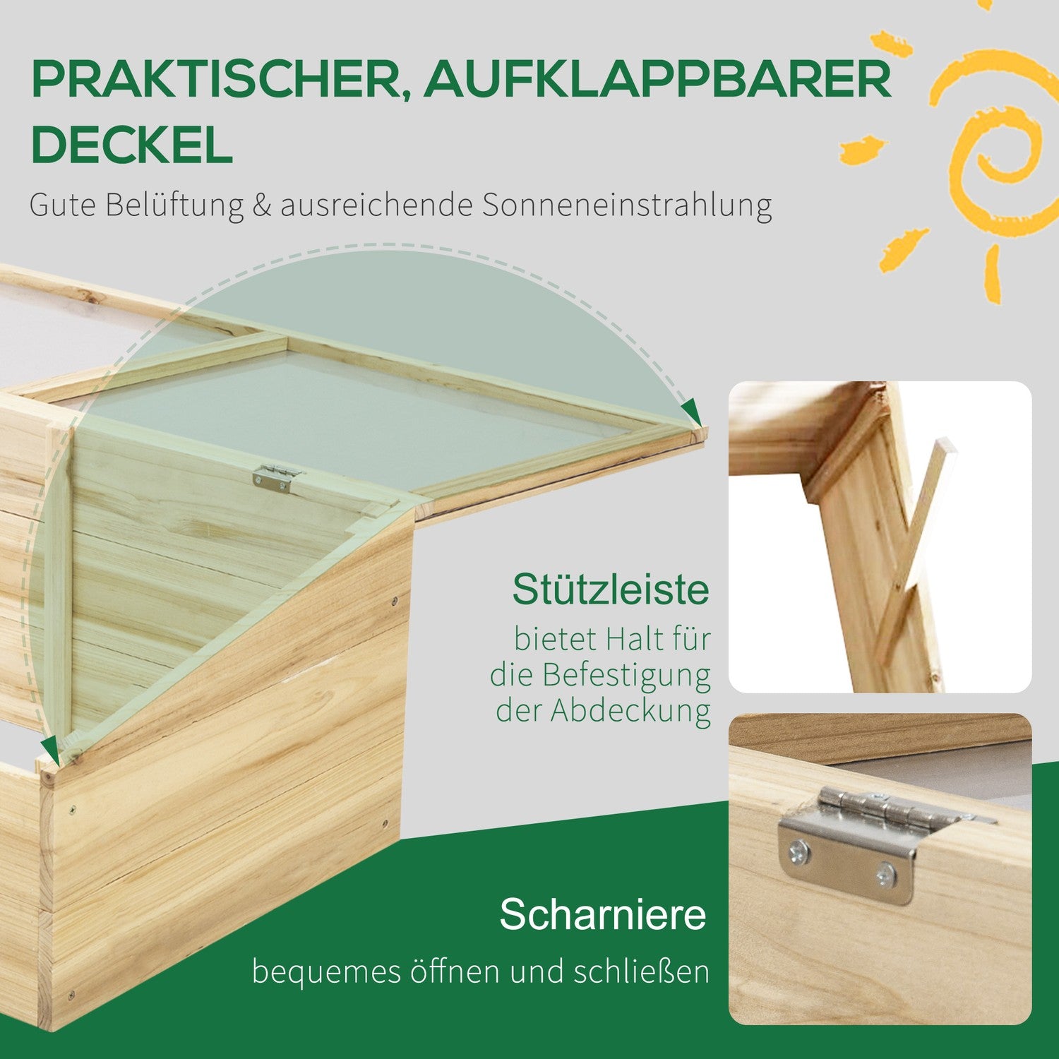 Växthus Trä Kallram Box – Gran Wood, 100x50x35 cm
