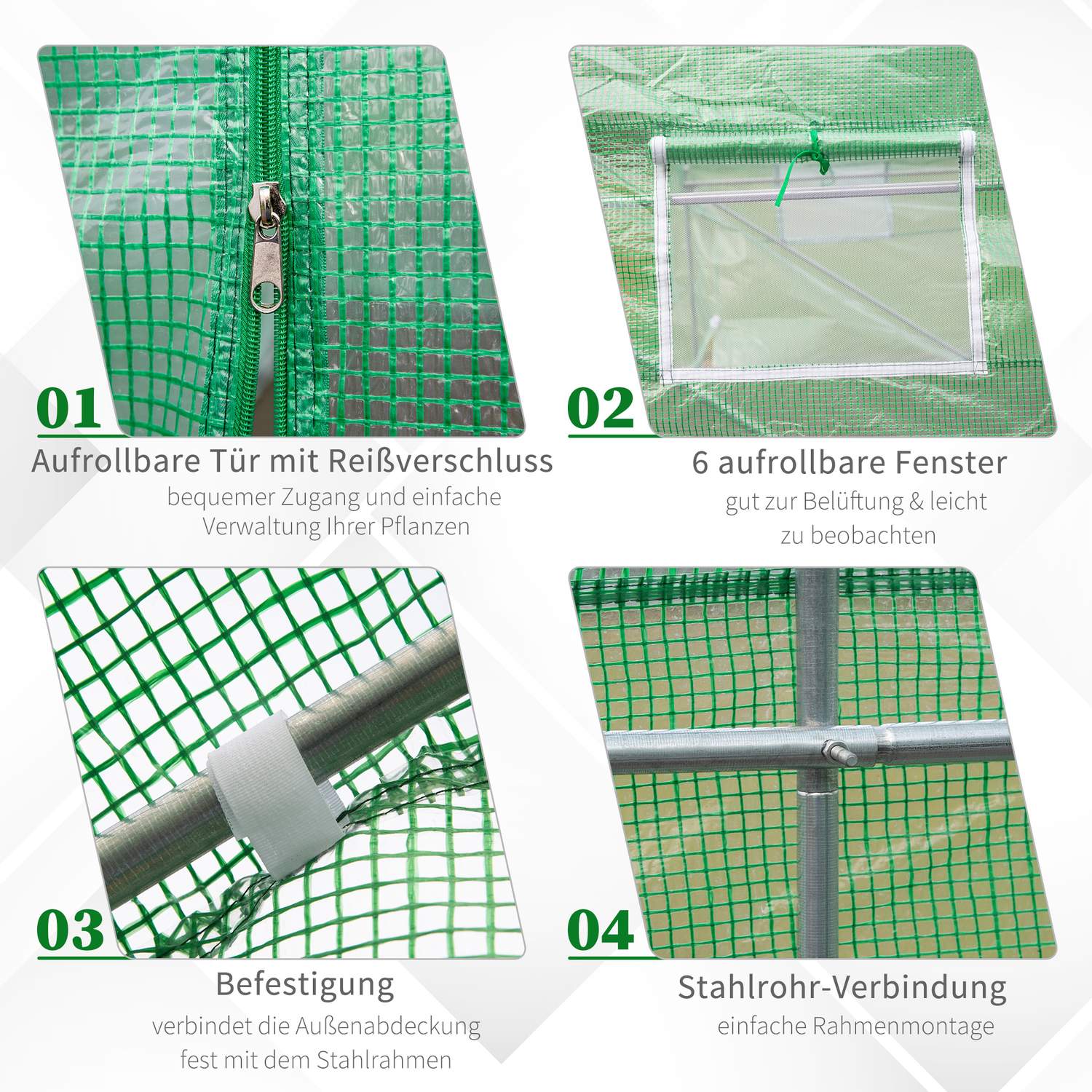 Växthusfilm, Kallram, 350x300x200 cm Sadeltak