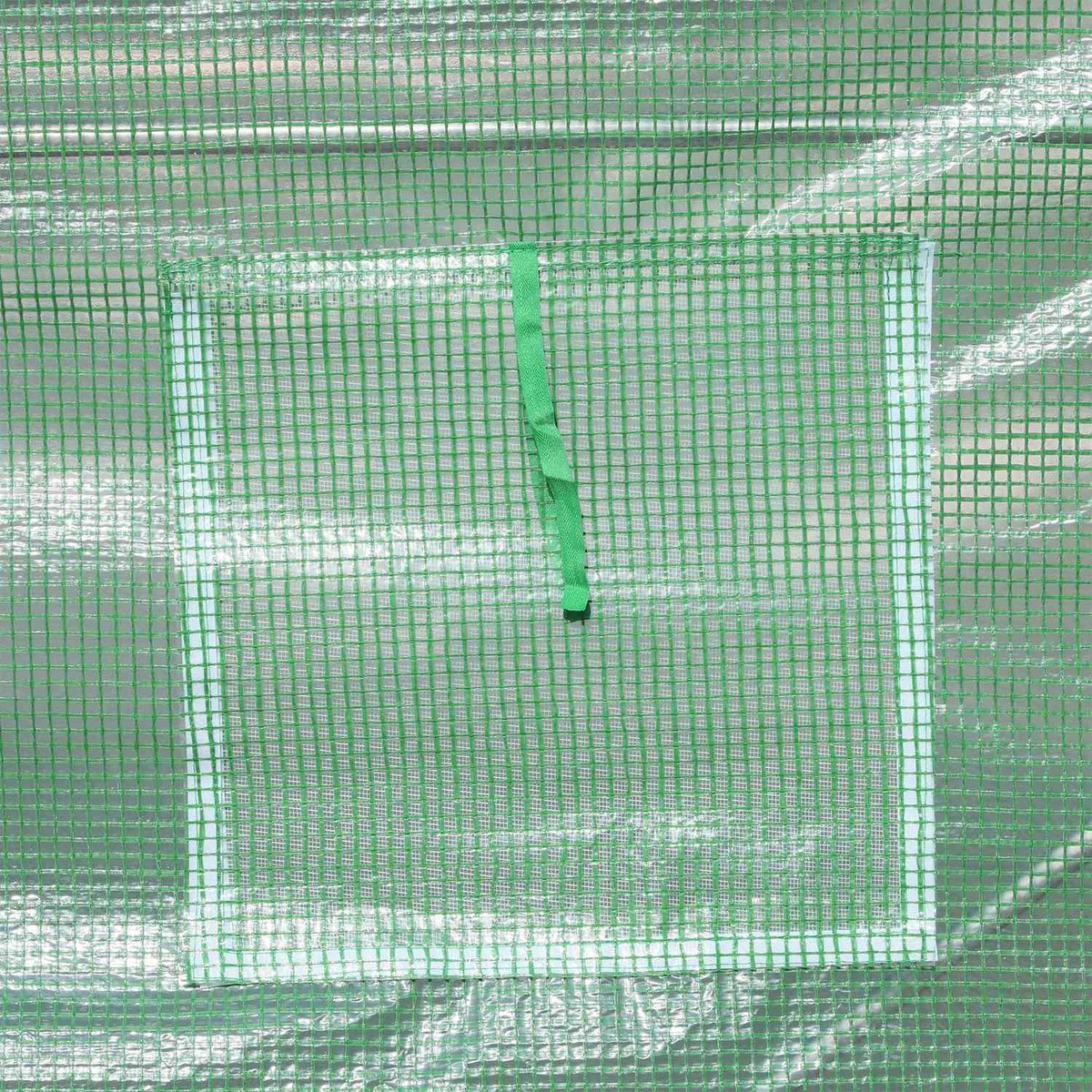Växthuspolytunnel med fönster, grön, 5x2x2,1m