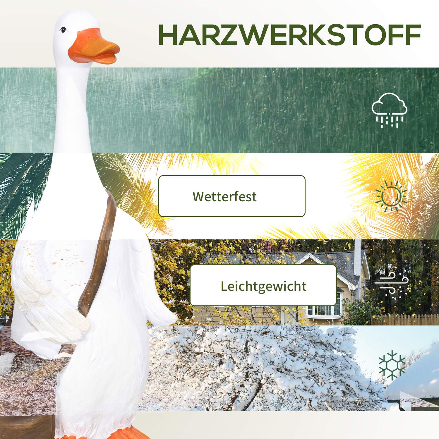 Swan Design hartsplanterare med dräneringshål, inomhus/utomhus