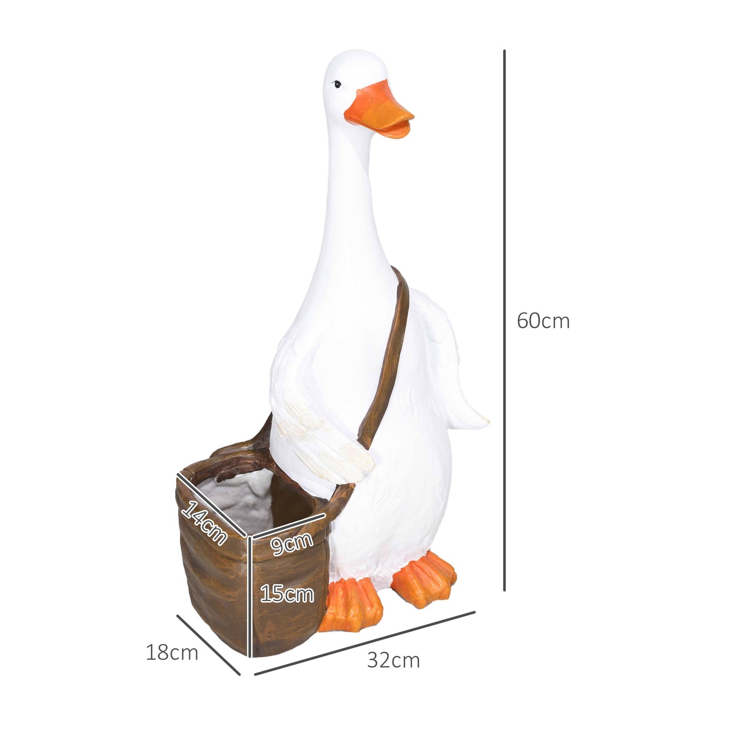 Swan Design hartsplanterare med dräneringshål, inomhus/utomhus