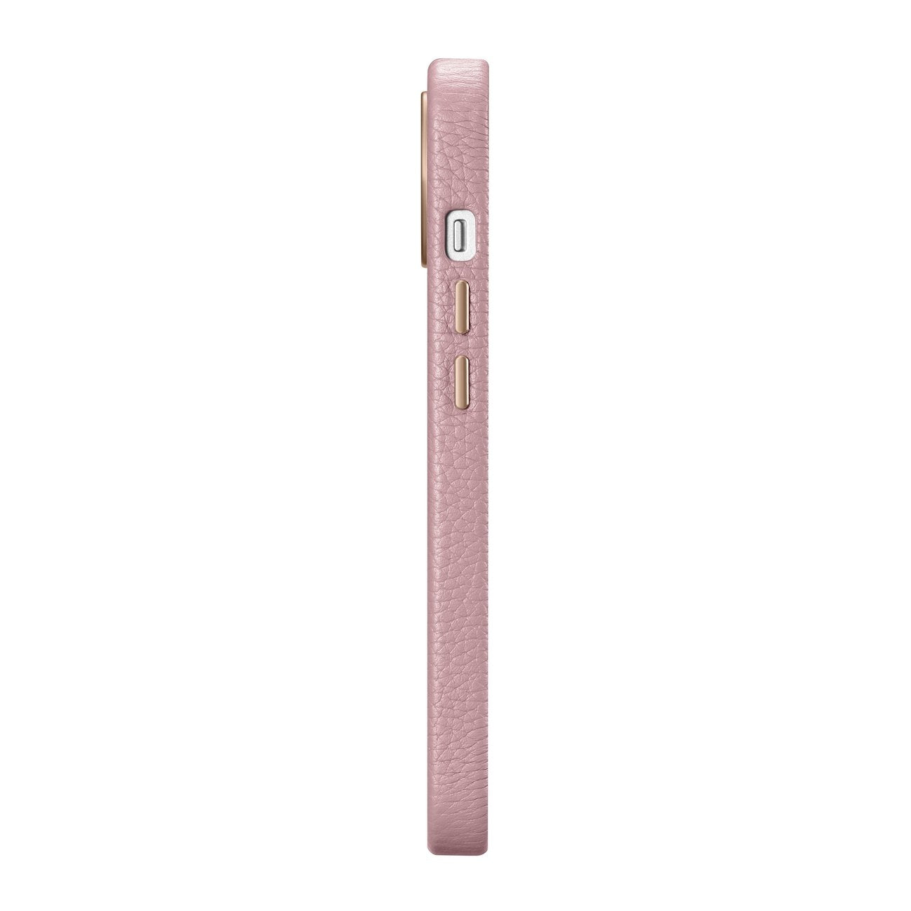 iPhone 14 Plus magnetiskt läderfodral med MagSafe Litchi Premium läderfodral rosa
