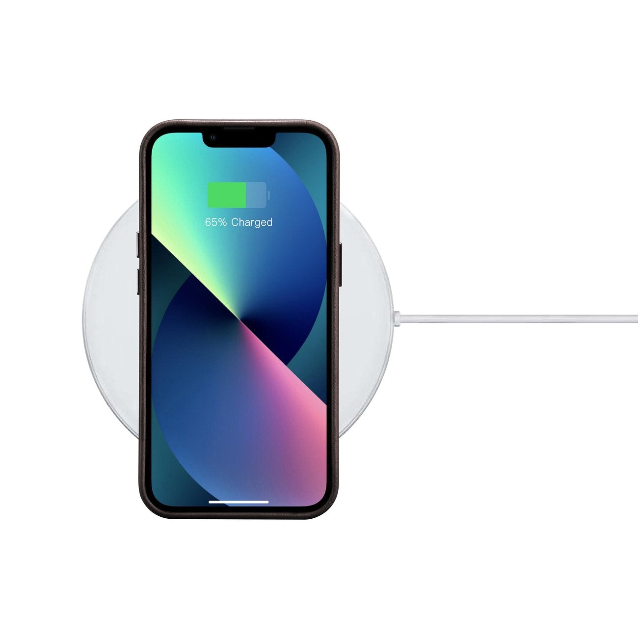 iPhone 14 Plus magnetiskt läderfodral med MagSafe Oil Wax Premium Läderfodral mörkbrunt