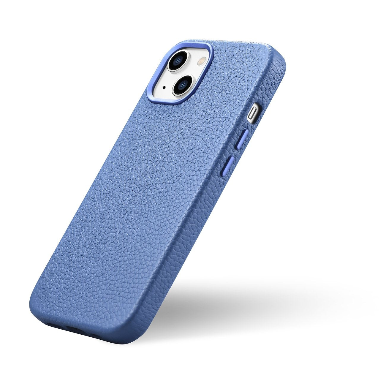 iPhone 14 magnetiskt läderfodral med MagSafe Litchi Premium Läderfodral blå