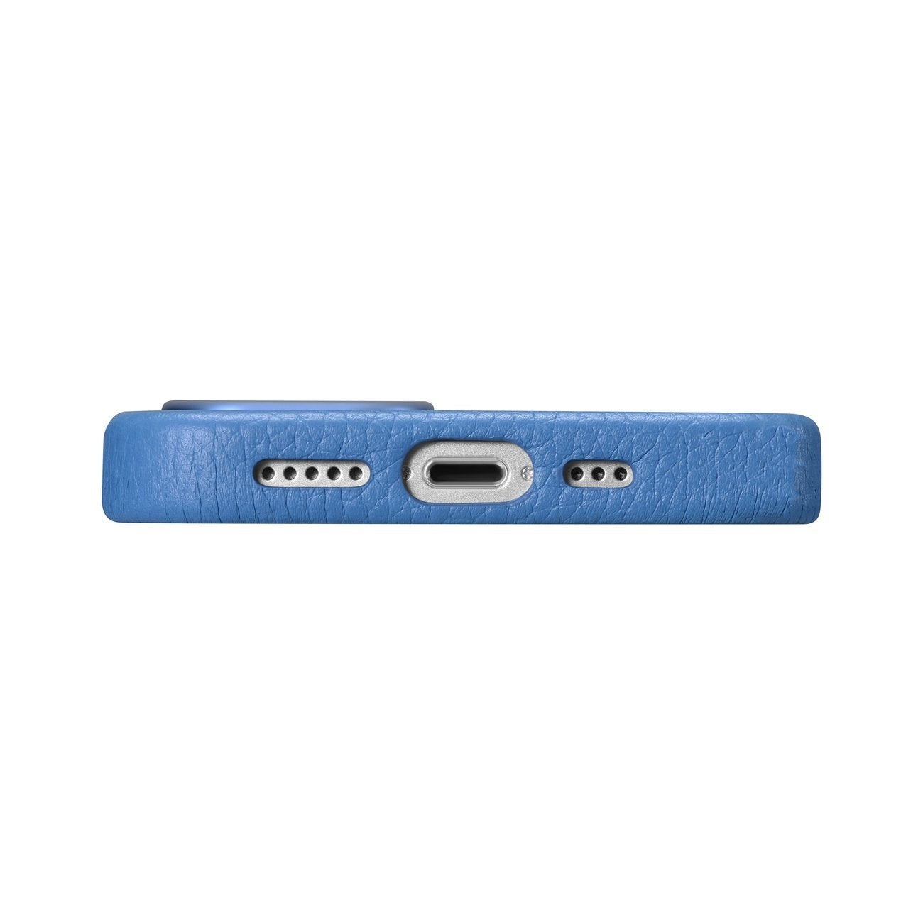 iPhone 14 magnetiskt läderfodral med MagSafe Litchi Premium Läderfodral blå