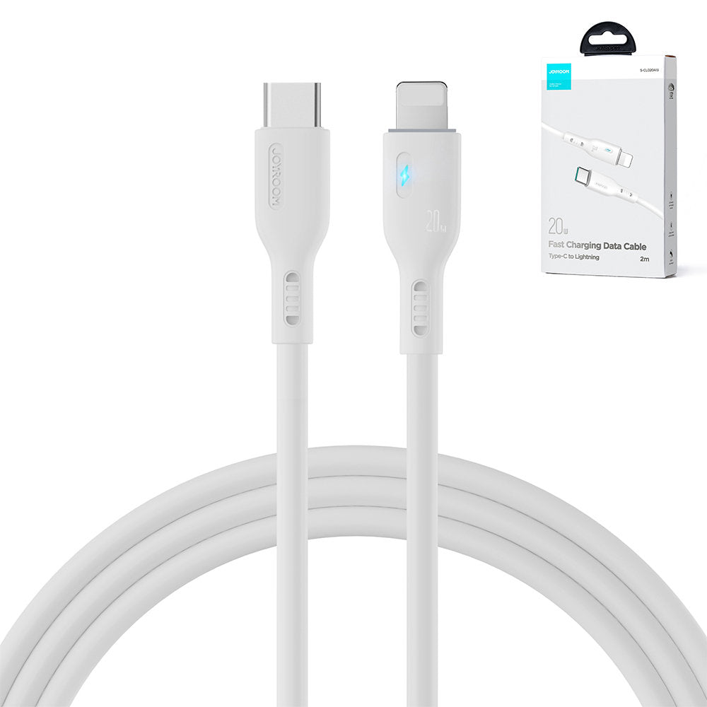 iPhone-kabel med LED-indikator USB-C - Lightning 20W 2m vit