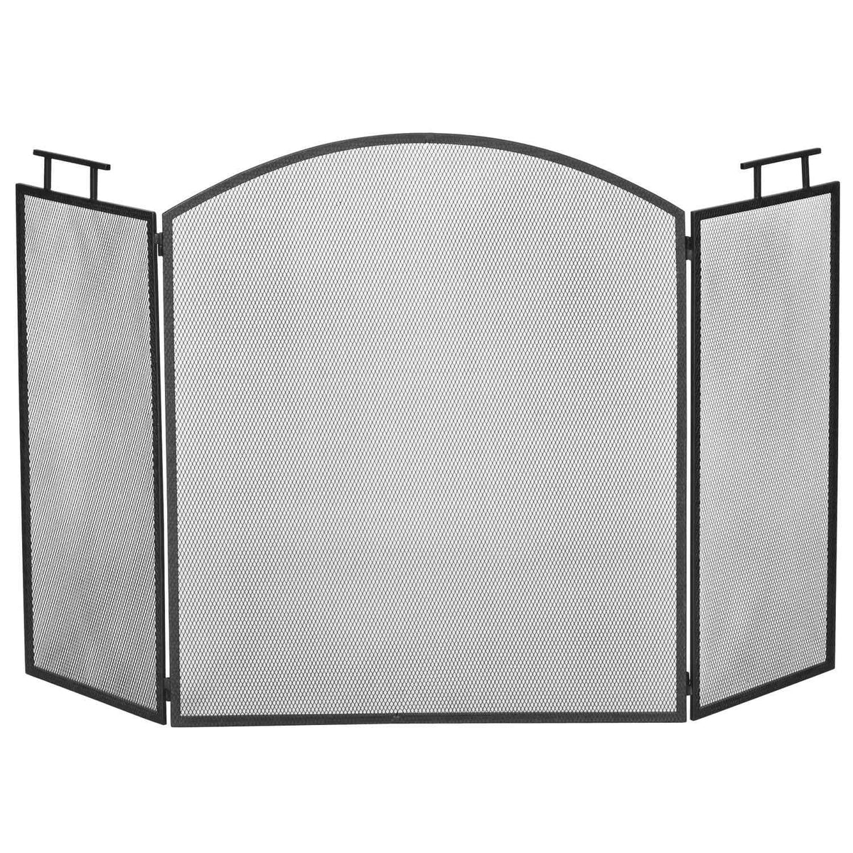 Öppen spisskärm, hopfällbar metallgnistskydd, svart, 110x24x76,5 cm