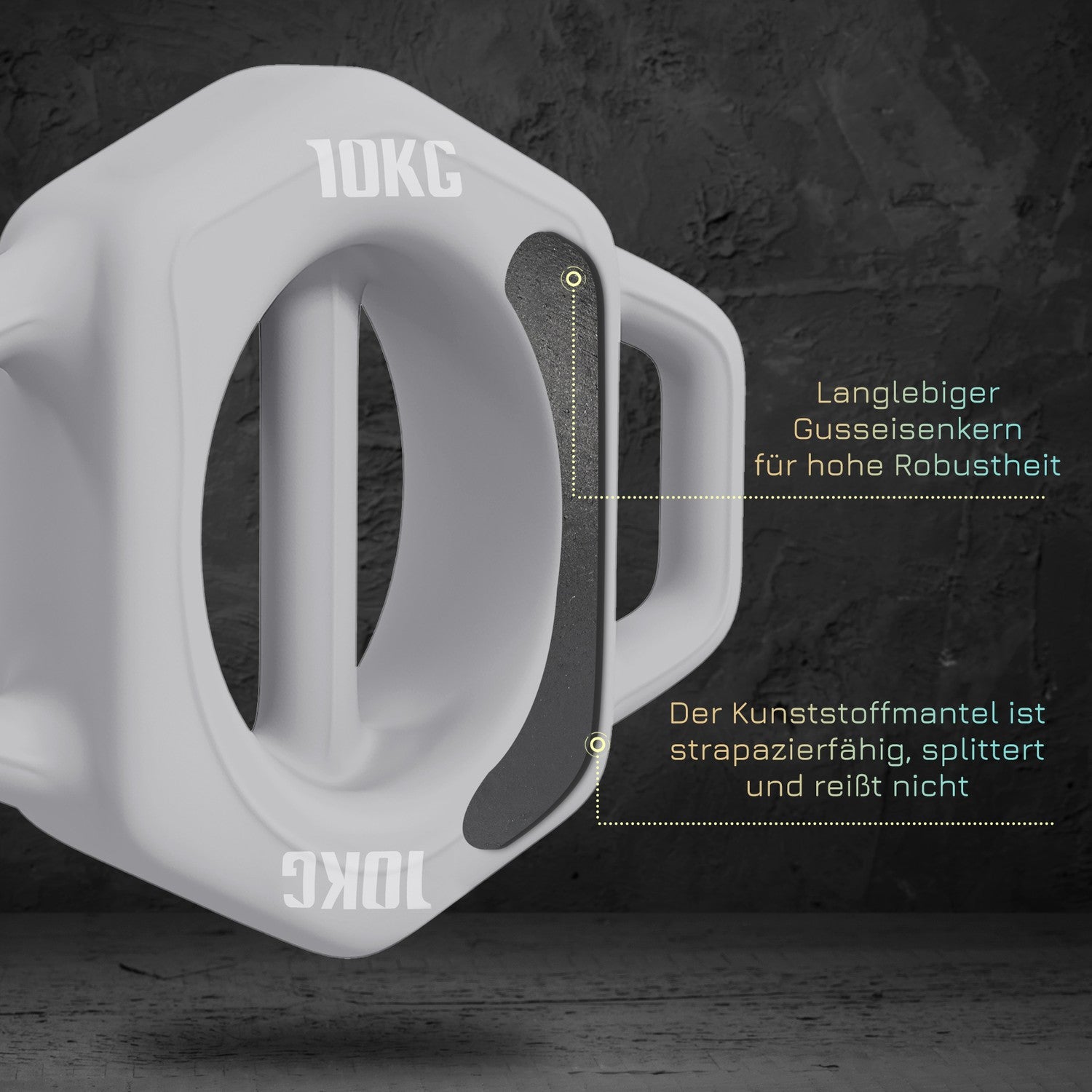 10 kg multifunktionshantelset, golvvänlig grå