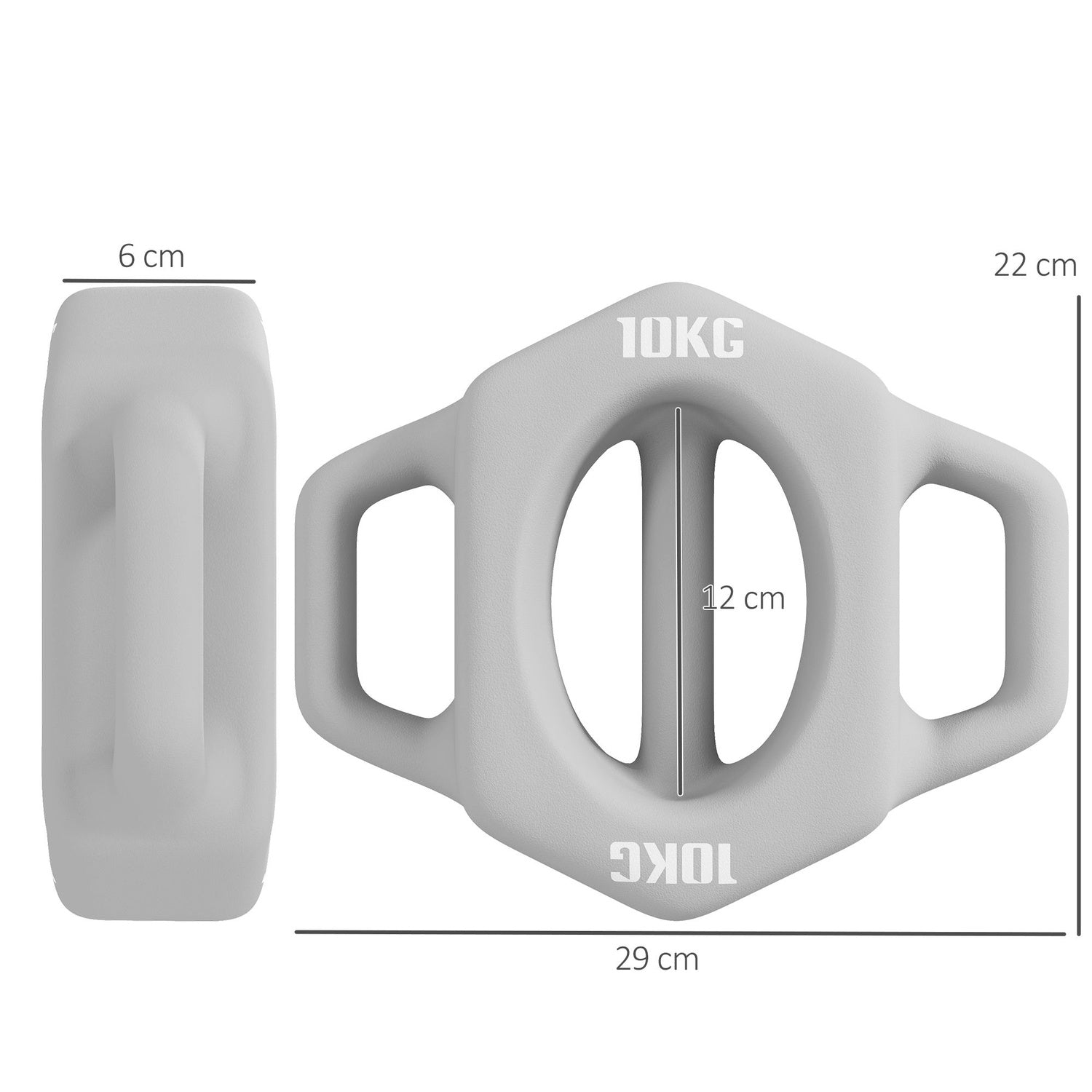 10 kg multifunktionshantelset, golvvänlig grå