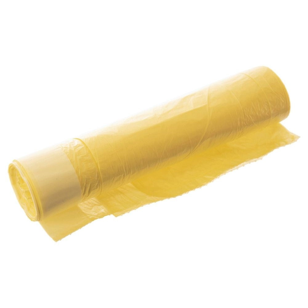 10-pack gula soppåsar 40L HDPE med citrondoft och dragsnöre