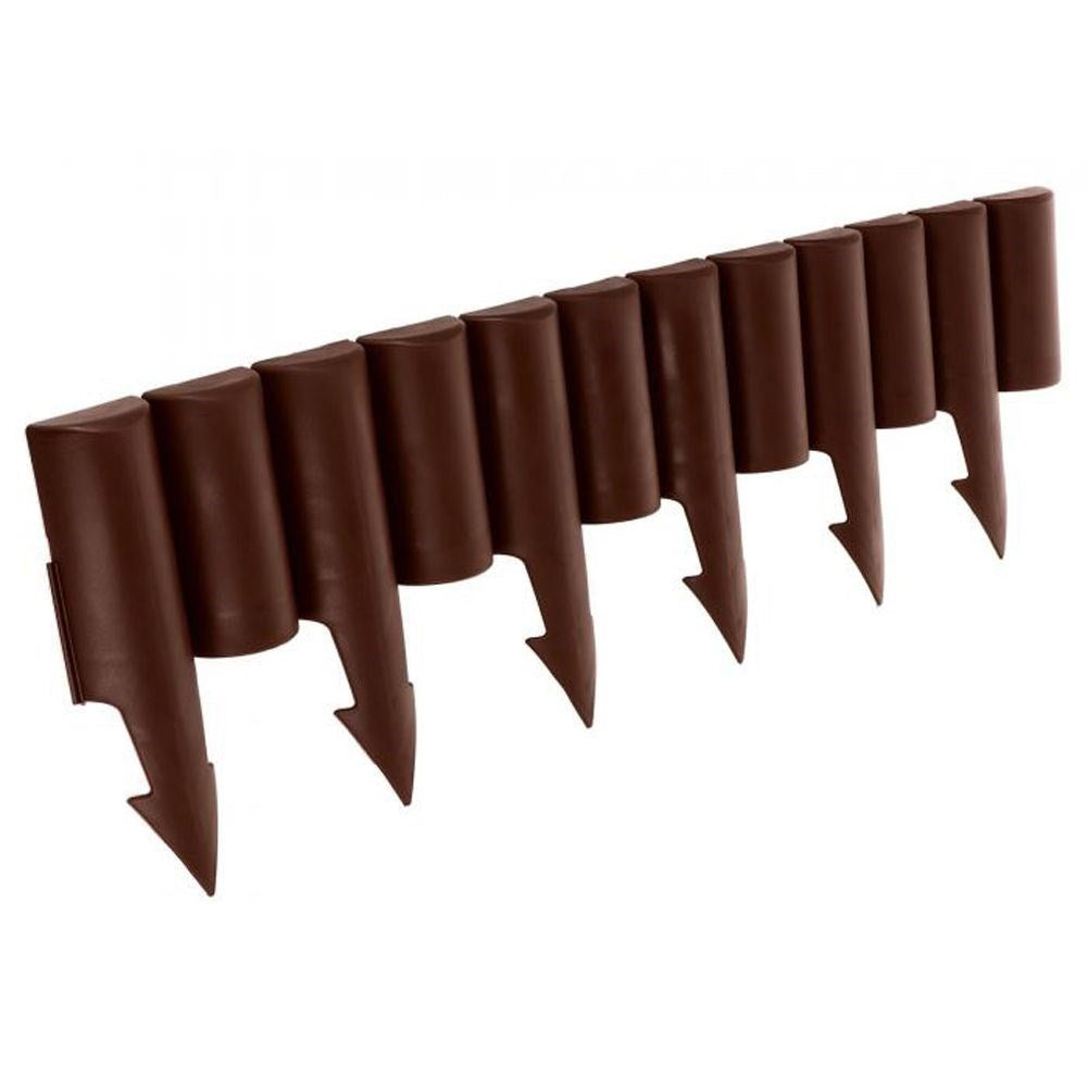 10 st trädgårdskanter 250 cm, slitstarkt material, brun