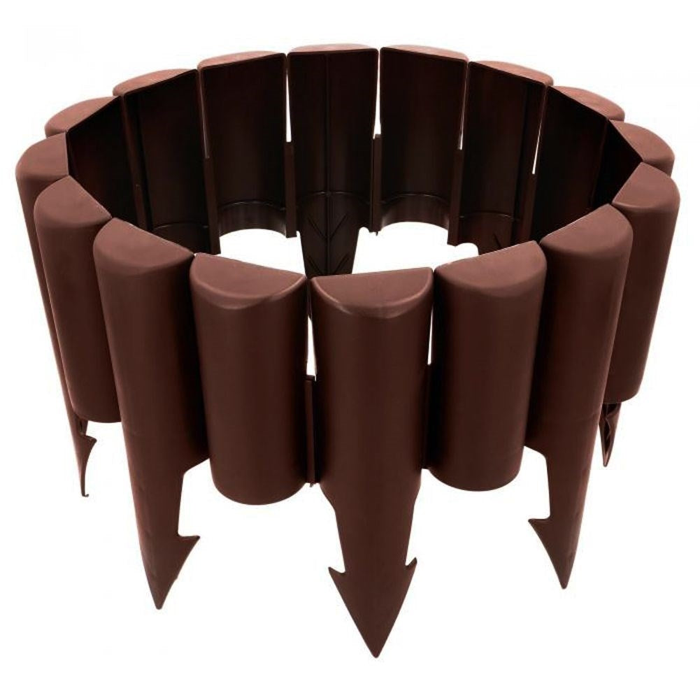10 st trädgårdskanter 250 cm, slitstarkt material, brun