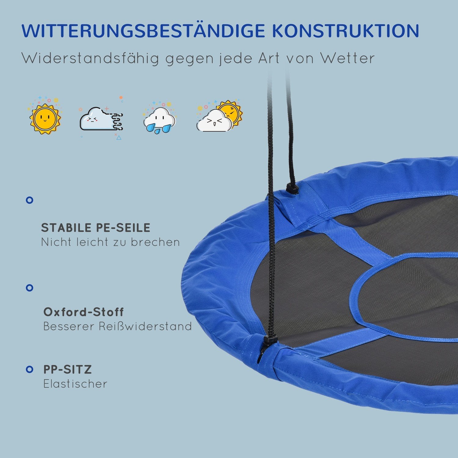 Bogunga Ø110Cm 150Kg Justerbar Blå 3-12 År