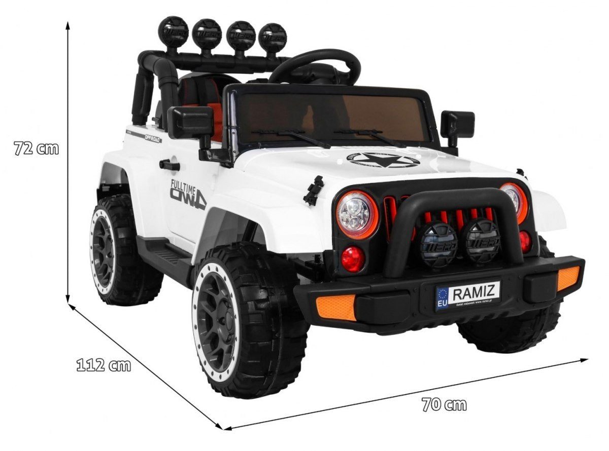 12V 4WD terrängfordon med fjärrkontroll, LED-ljus, MP3