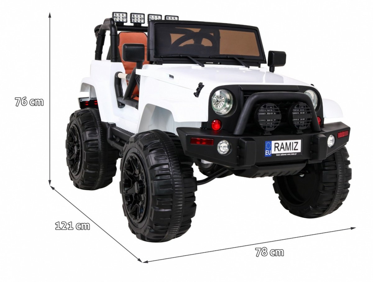 12V Kids terrängjeep med fjärrkontroll, LED, MP3, USB