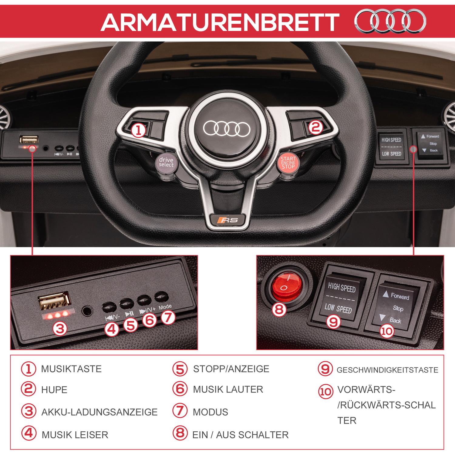 12V elbil för barn med fjärrkontroll, musik och belysning