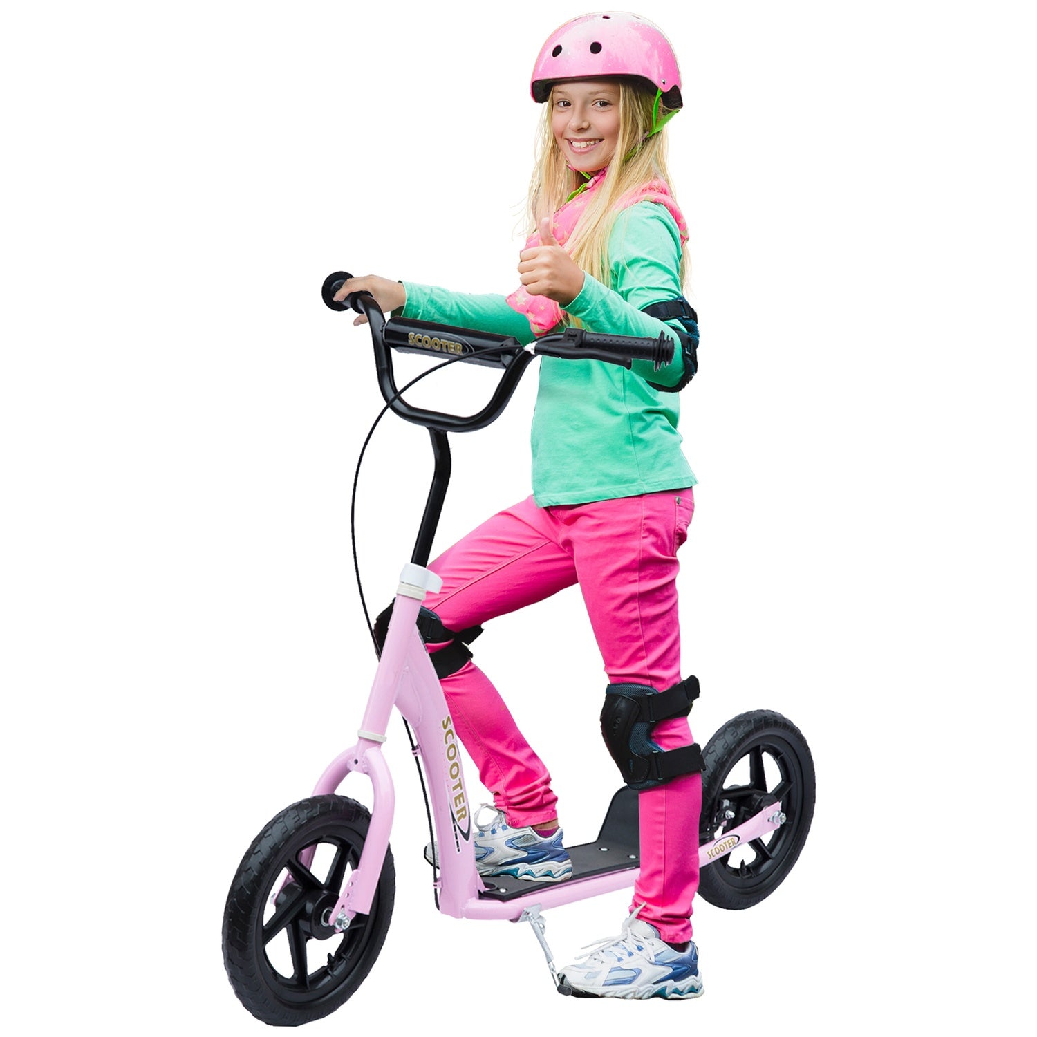 12-tums sparkcykel för barn med bakbroms, rosa