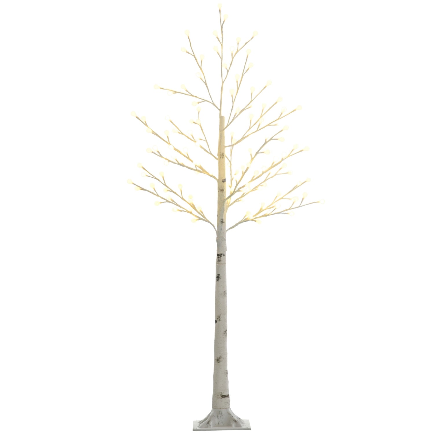 150 cm Björk LED-träd, 120 varma vita lampor, 3-ljusstyrkor